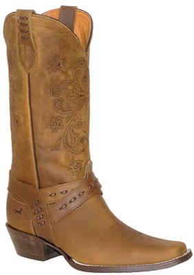 13-578227207 Pecos Bill Women's Strap Harness RUSTIC BROWN Square Toe Boot
