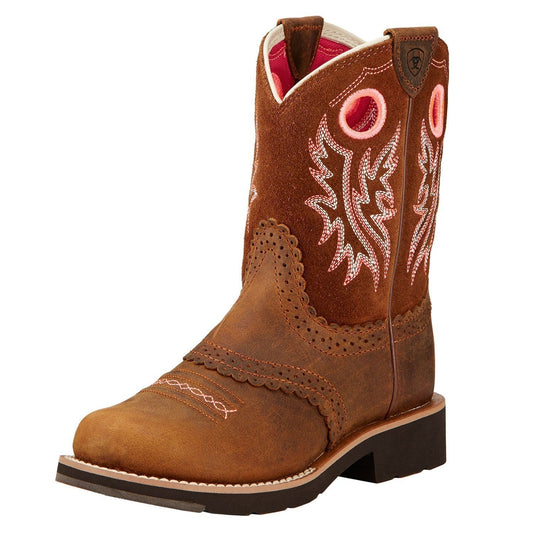 10017309 Ariat Youth FATBABY Cowgirl Powder Brown/ Western Brown