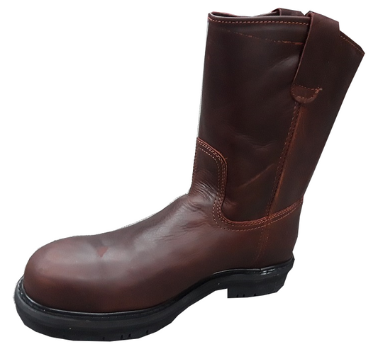 2154 Cowtown Boots Pull On Cognac Shedron Work Boot Steel Toe Round Toe