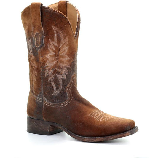 A3485 Corral Mens Chocolate Lamb Square Toe Western Boot