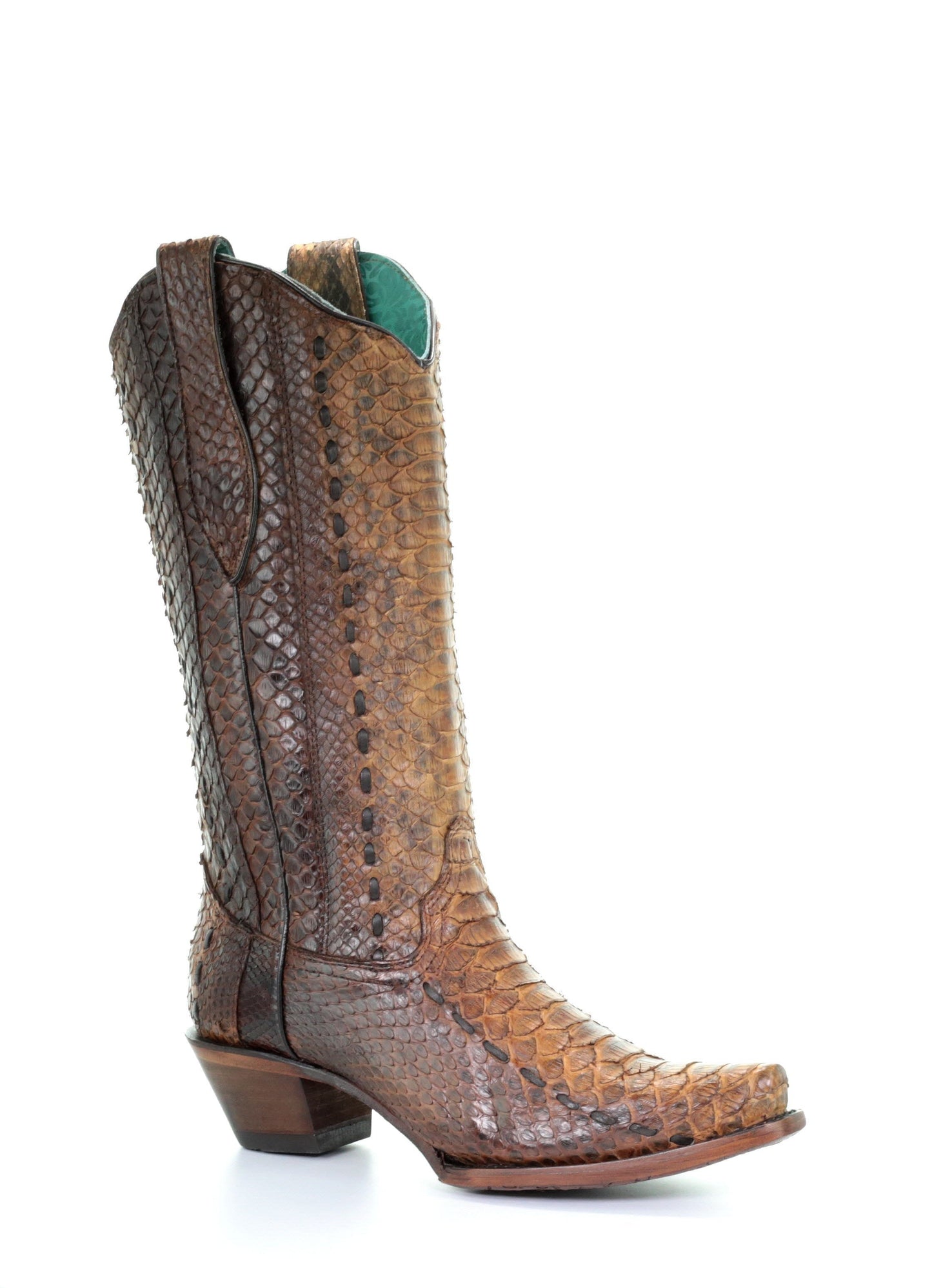 A3659 Corral Boots Women's Full Tan Python Woven Snip Toe Boot