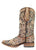 C3405 Corral Women's Bone and Multi-Color Inlay Stained Glass Square Toe Boot
