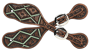 DSS3680 Nocona Spur Strap Vintage Brown with Turquoise Accent