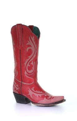 G1524 Corral Women's LD Red Laser Engraved Western Boot