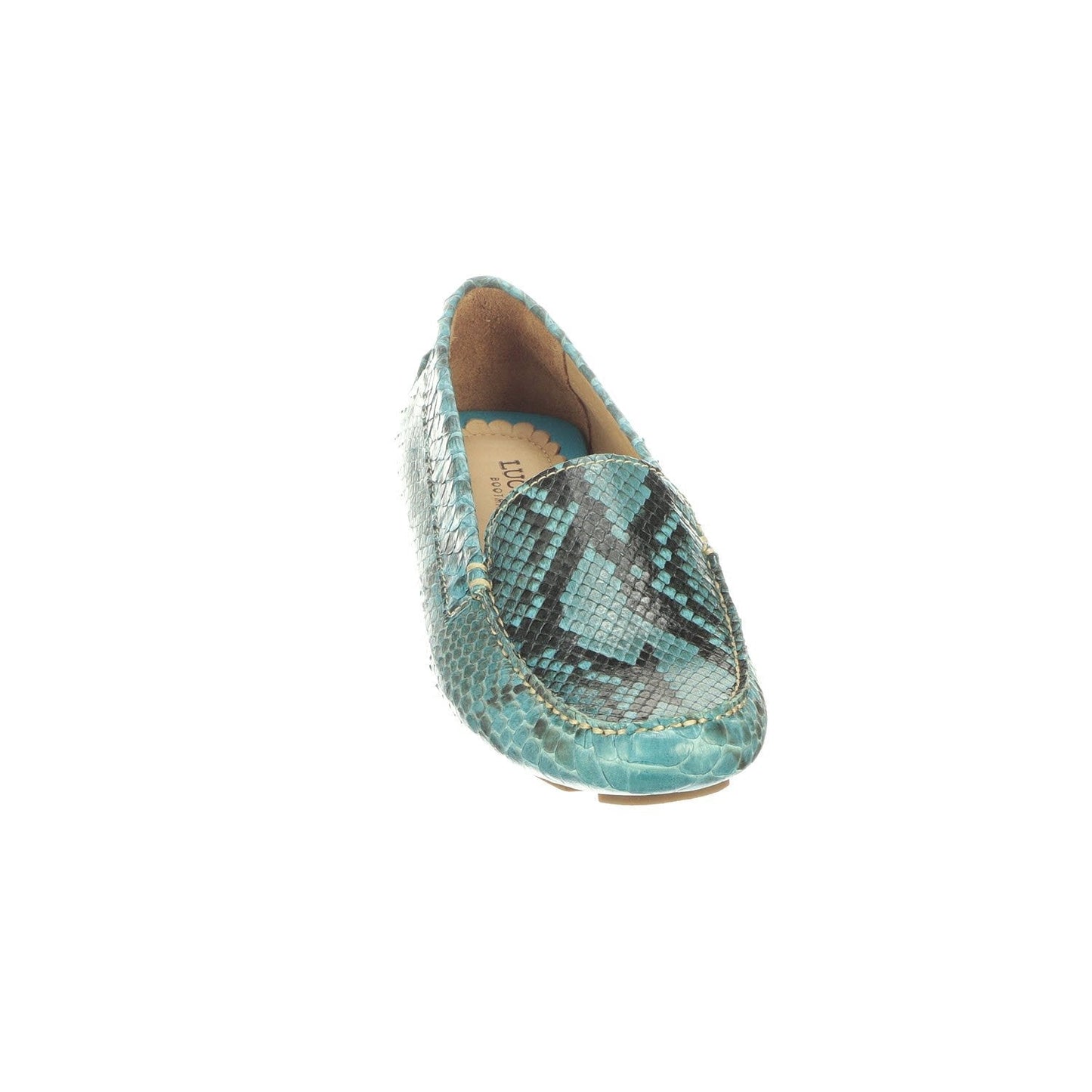 16402 Lucchese Women's LORI Turquoise Python Loafer Casual Shoe