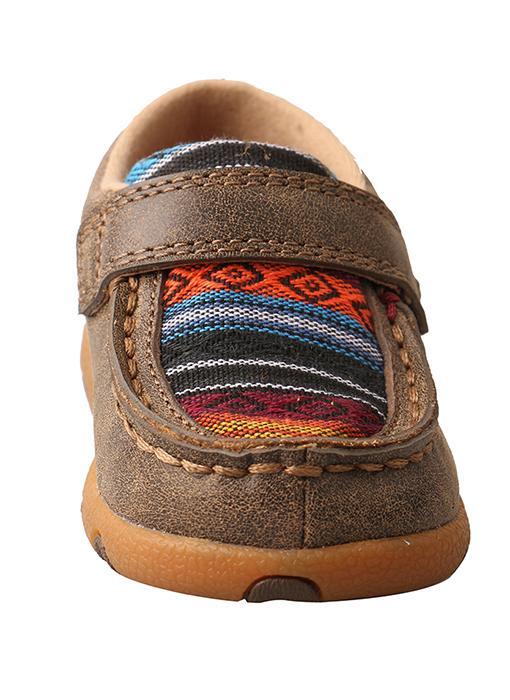 ICA0004 Twisted X Infant Driving Moccasins – Bomber/Multi Serape