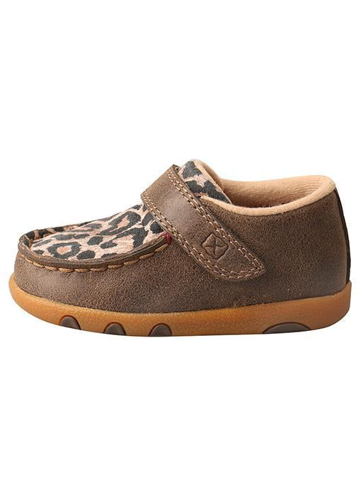 ICA0007 Twisted X Infant Driving Moccasins – Bomber/Leopard