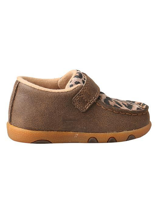ICA0007 Twisted X Infant Driving Moccasins – Bomber/Leopard
