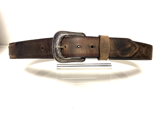 OLD1005 Old Boot Factory PANCHO VILLA Dusty Brown Goat Leather Belt