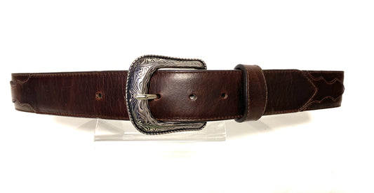 OLD1007 Old Boot Factory SOCORRO Chocolate Leather Belt