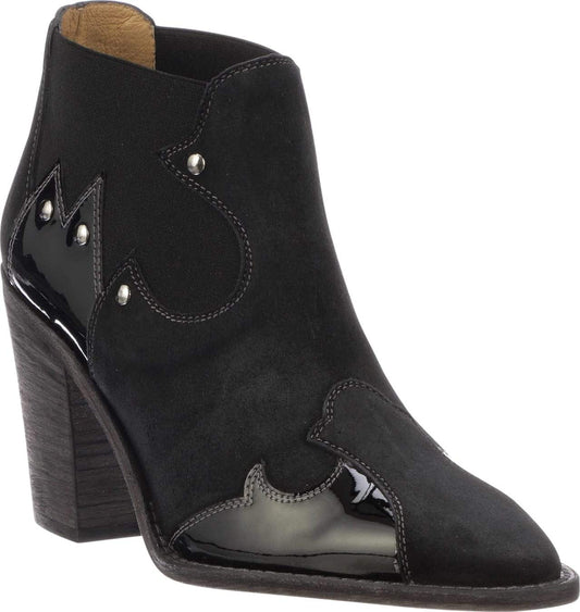 BL7059 Lucchese Women's STACY Black Suede Piece Boot