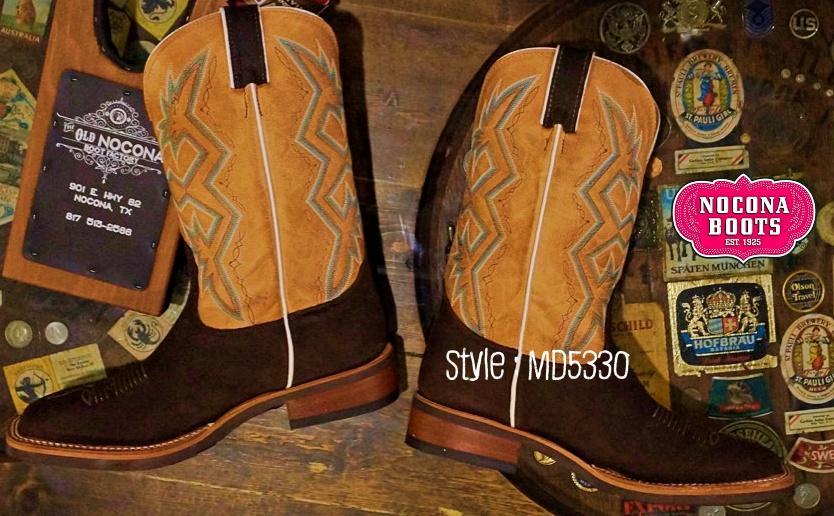 MD5330 Nocona Boots Dark Brown Prosper with 11" Palomino Rodeo Top