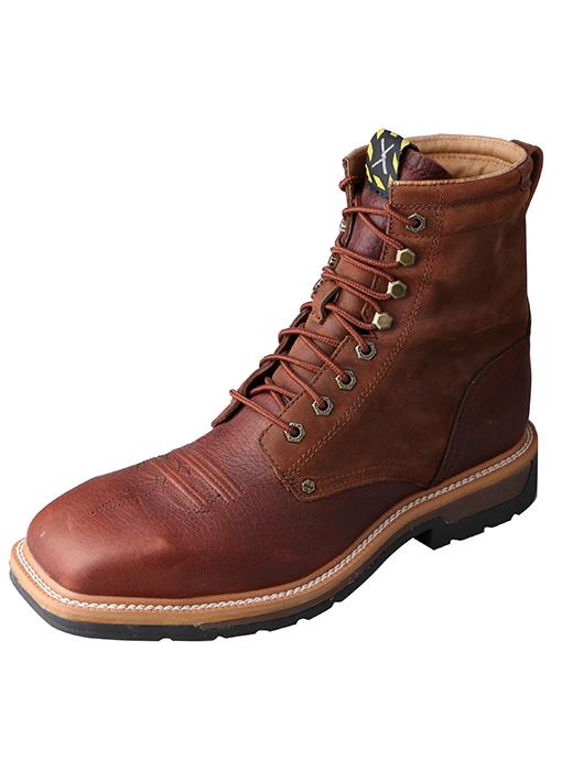 MLCSLW1 Twisted X Men’s Lite Cowboy Lacer Workboot – Brown/Rust
