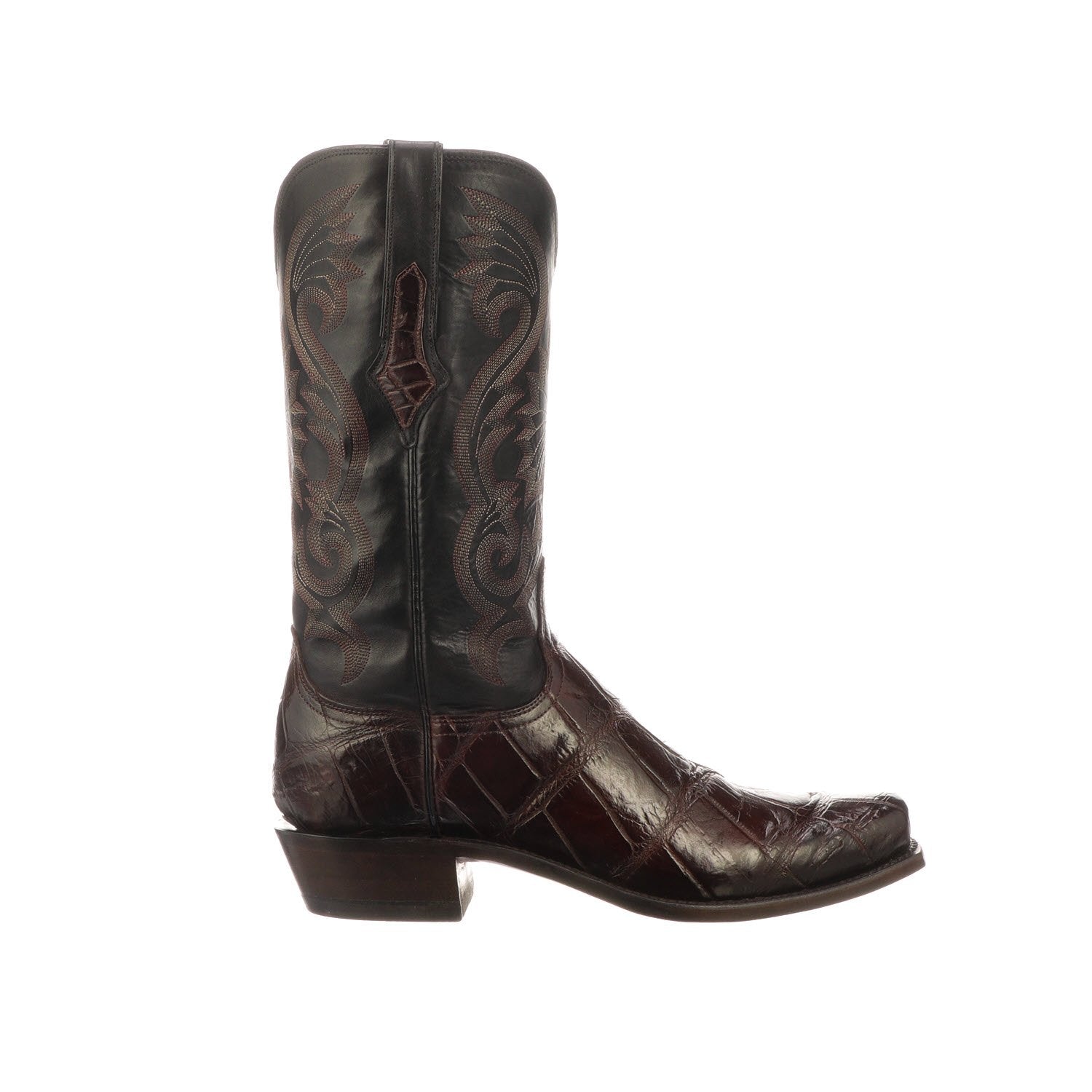 N1186 Lucchese Bootmaker Men's RIO Black Cherry Big Gator Boot