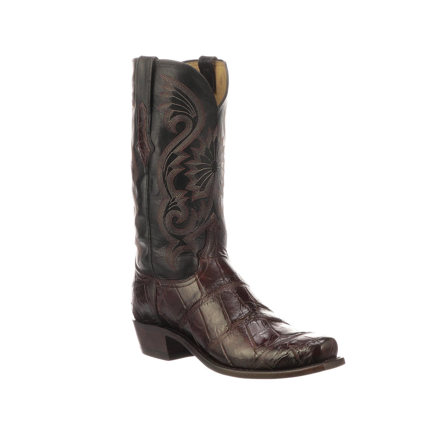 N1186 Lucchese Bootmaker Men's RIO Black Cherry Big Gator Boot