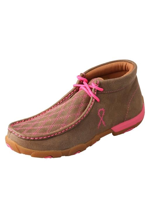 WDM0037 Twisted X Women’s Driving Moccasins – Bomber/Neon Pink