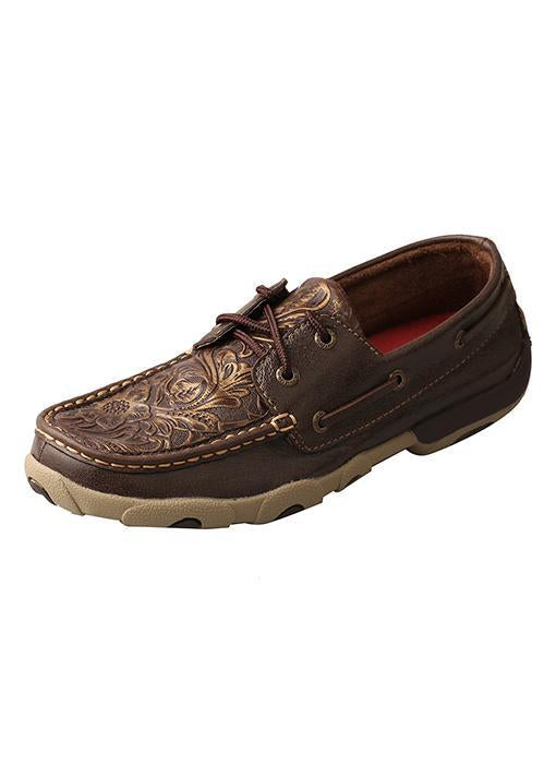 WDM0070 Twisted X Women’s Driving Moccasins – Brown/Emboss Flower