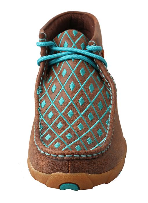 WDM0072 Twisted X Women’s Driving Moccasins – Brown/Turquoise