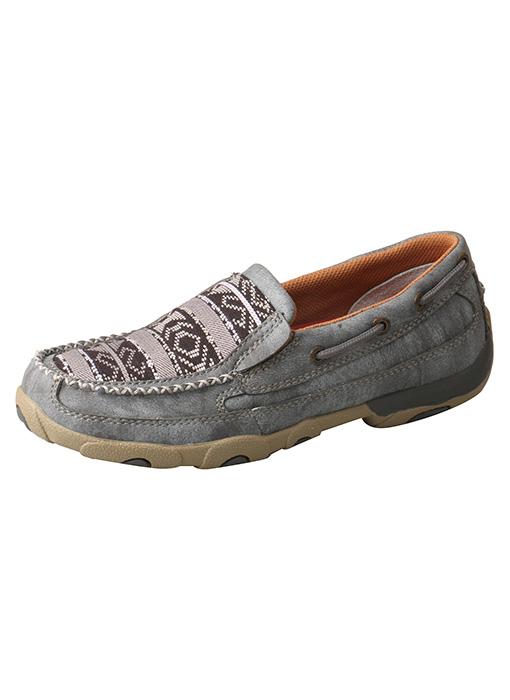 WDMS012 Twisted X Women’s Slip-On Driving Moccasins – Grey/Multi