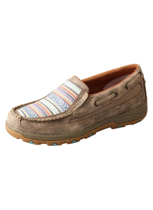 WXC0008 Twisted X Women's Boat Shoe Driving Moc with CellStretch® Dusty Tan/Multi