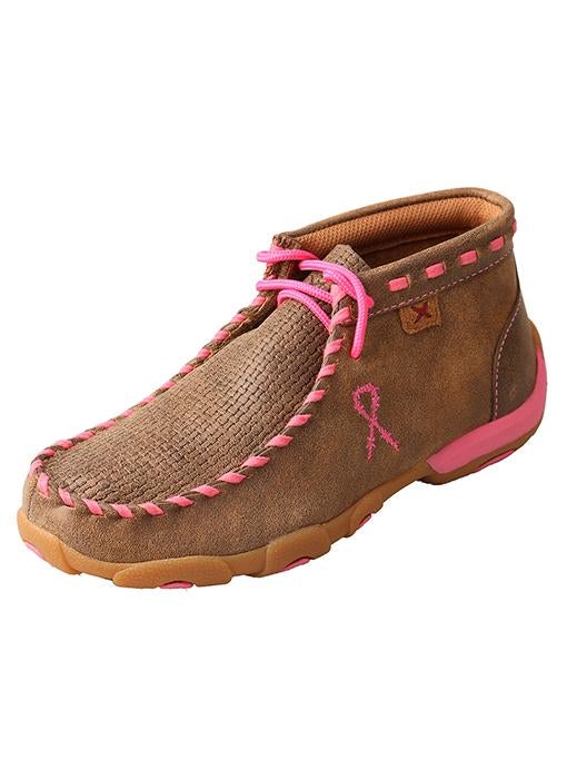 YDM0026 Twisted X Kid’s Driving Moccasins – Bomber/Neon Pink