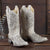 A3397 Corral Boots Women's White Sequin Inlay Bling Glitter Sq Toe Boot