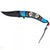 MC-A023BL Western Fashion Feather Blade Blue Aztec Knife